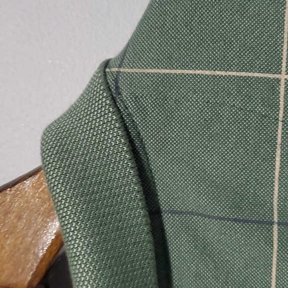 Van Heusen Shirt Mens Size Large L Green Stripes Checkered Design Polo Shirt - Picture 6 of 6